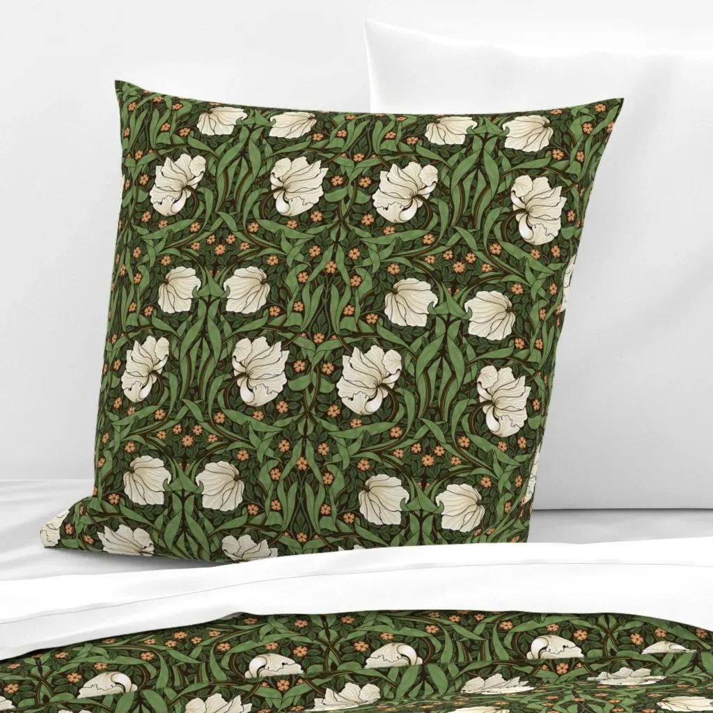 Pimpernel Fall Leaves William Morris Small Euro Pillow Sham - White product