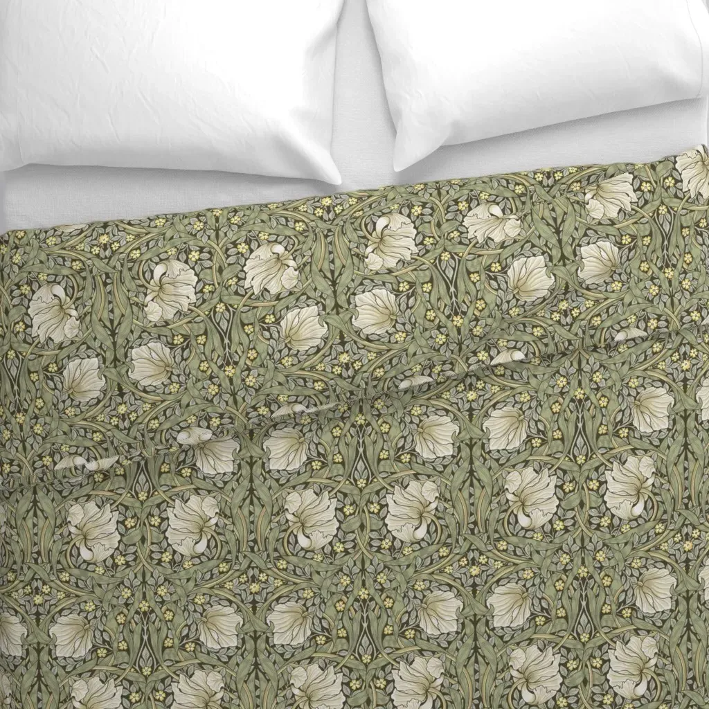 Pimpernel Olive Duvet Cover - Cream alternate view