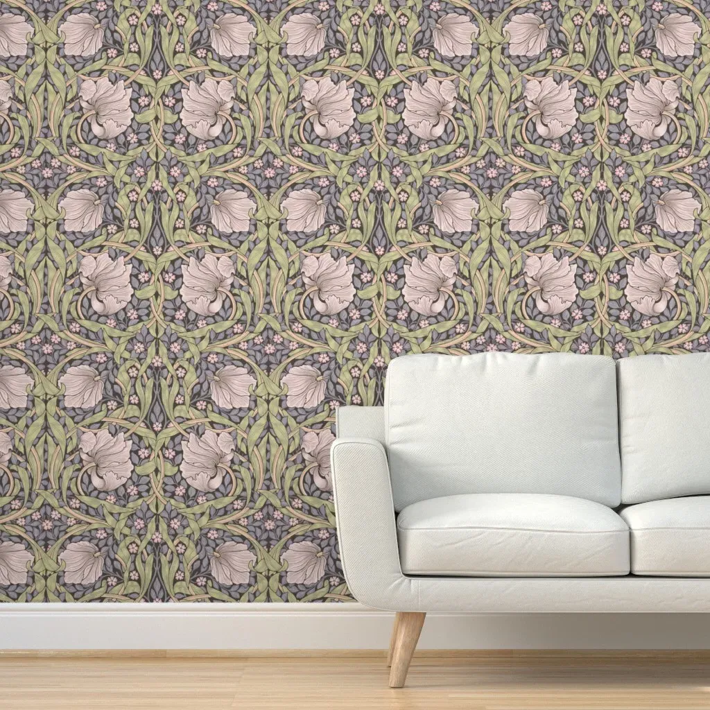 Pimpernel W. Morris Revival Peel and Stick Wallpaper - Muted Green and Gray product