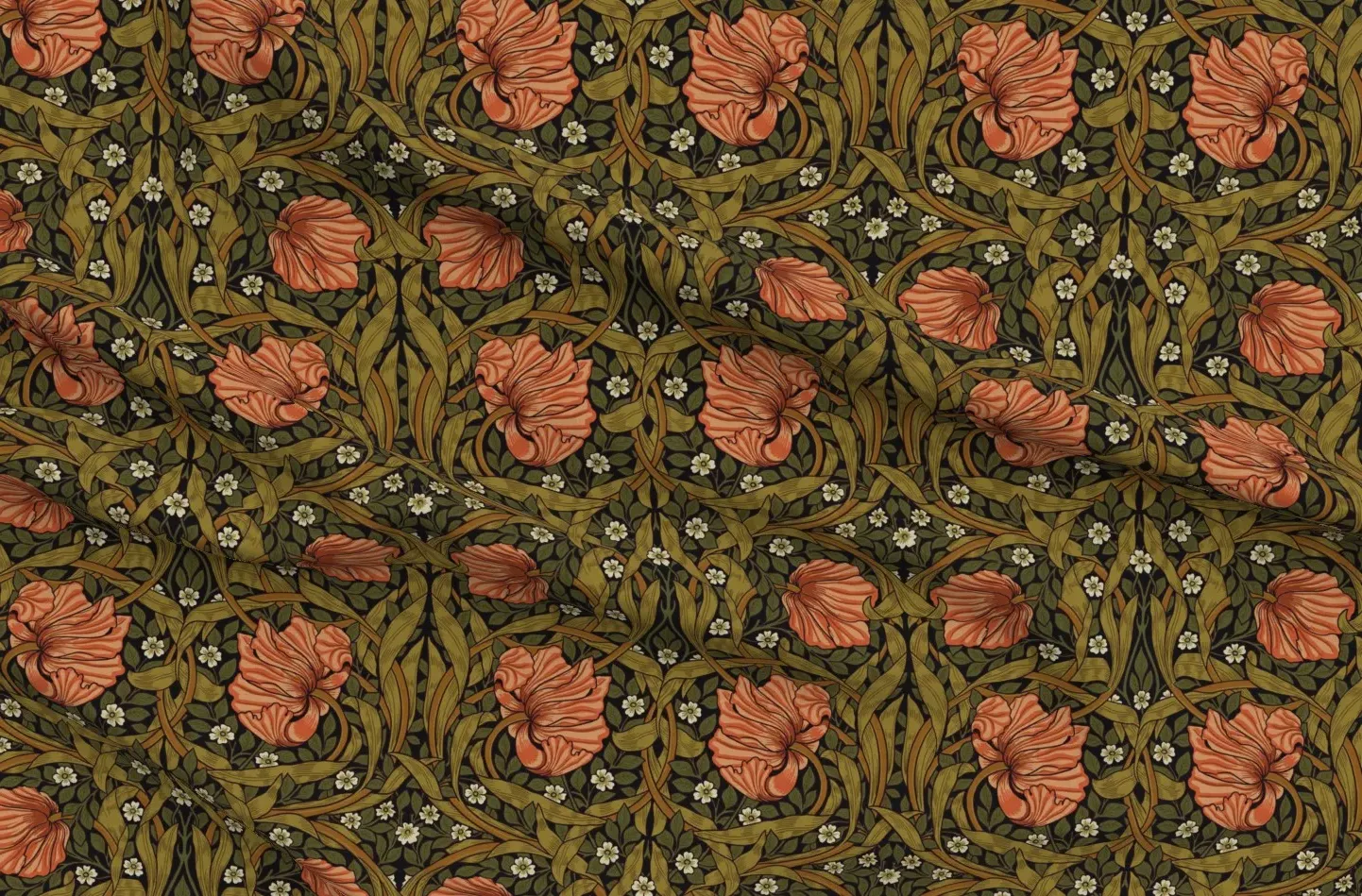 Pimpernel William Morris Fabric Yardage - Terracotta, Sport Pique product