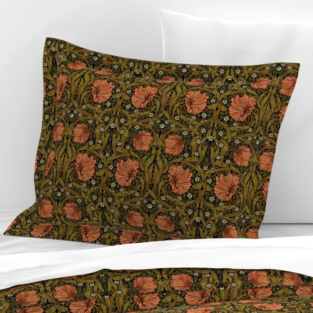 Pimpernel William Morris Standard Flanged Pillow Sham - Orange, Cotton Sateen product