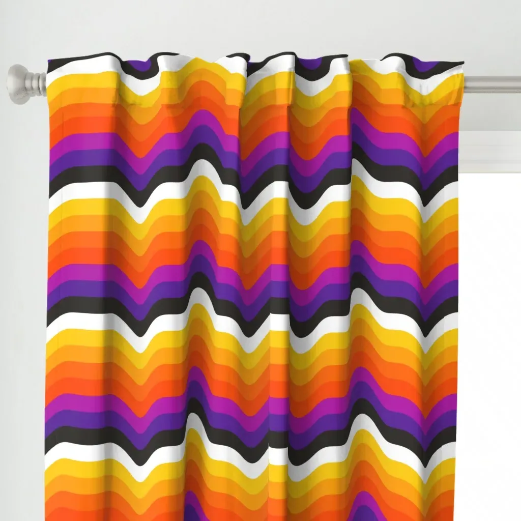 Pinball Curtain Panel - Orange alternate view