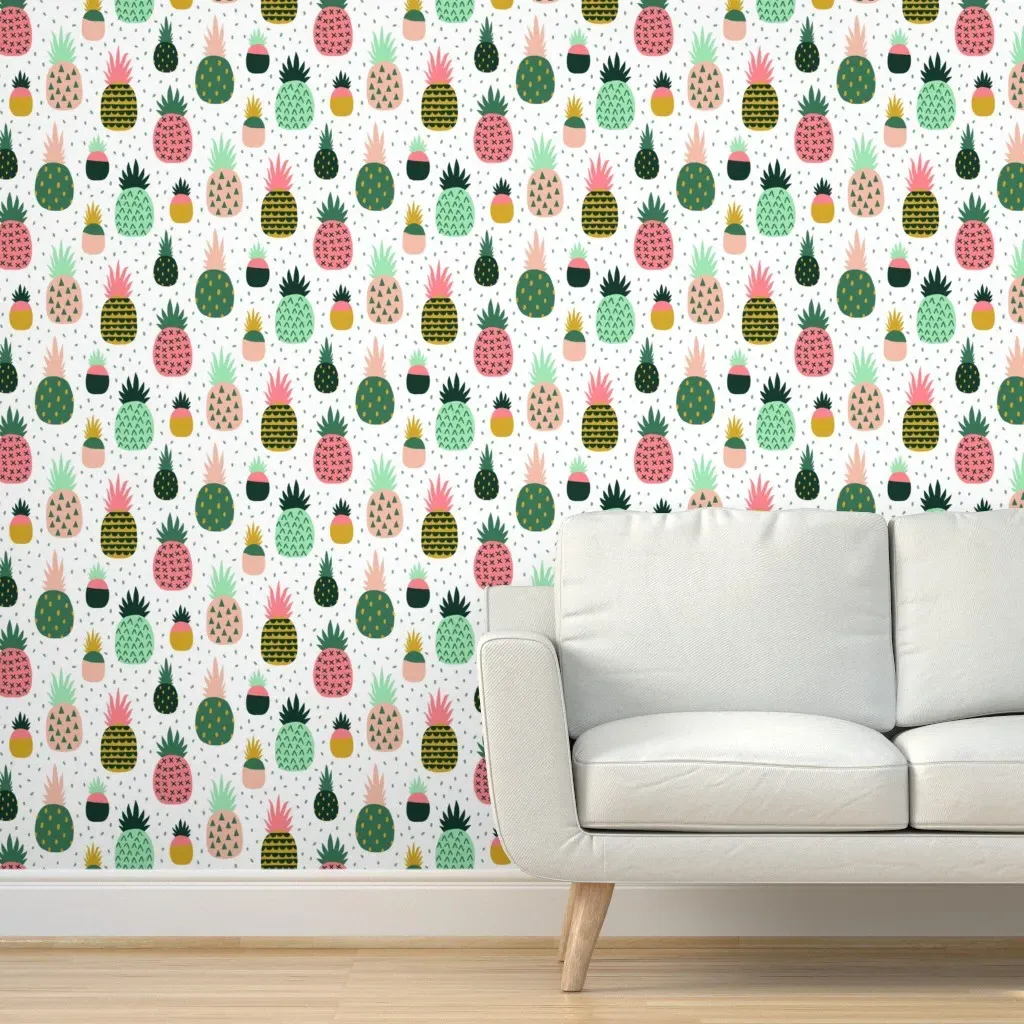 Pineapple Color Fun Large Peel and Stick Wallpaper - Green product