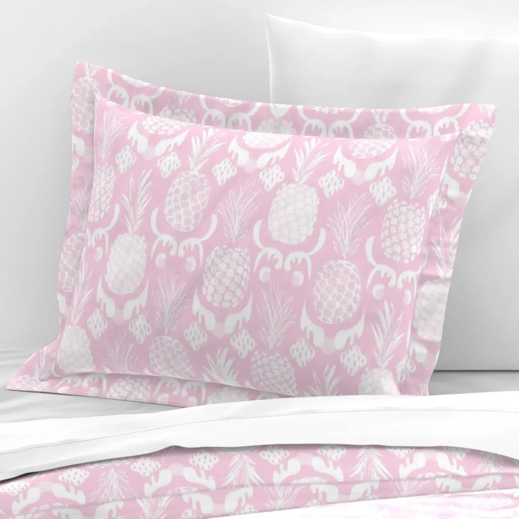 Pineapple Ikat Standard Flanged Cushion Cover - White, Cotton Sateen product