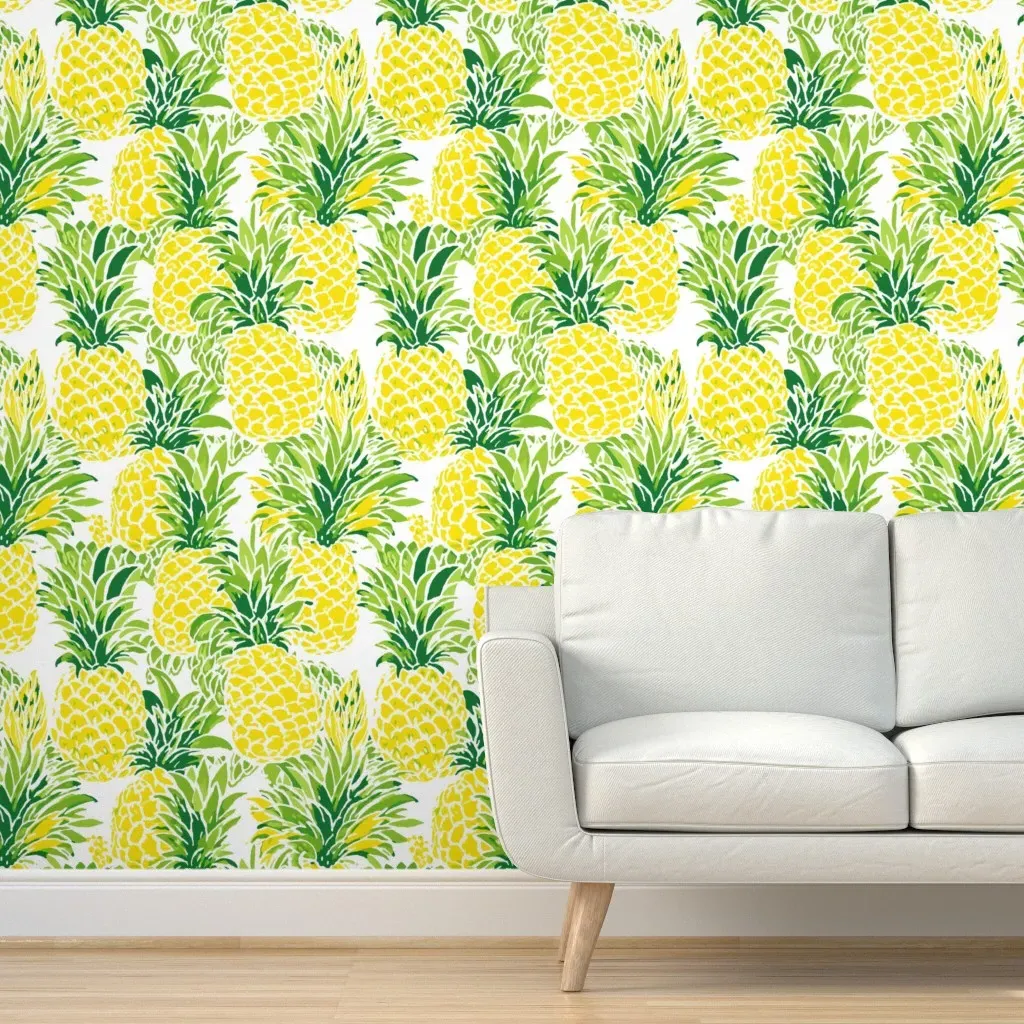 Pineapple Paradise Peel and Stick Wallpaper - Yellow, Green product