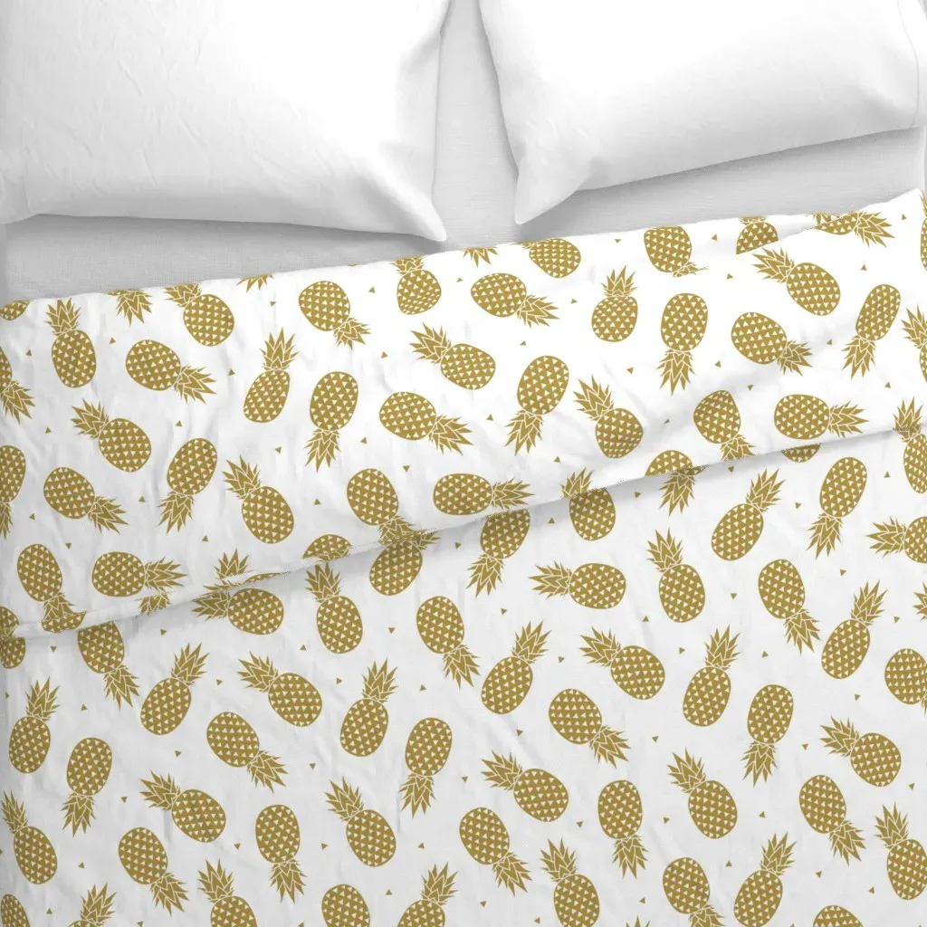 Pineapples Gold Duvet Cover alternate view