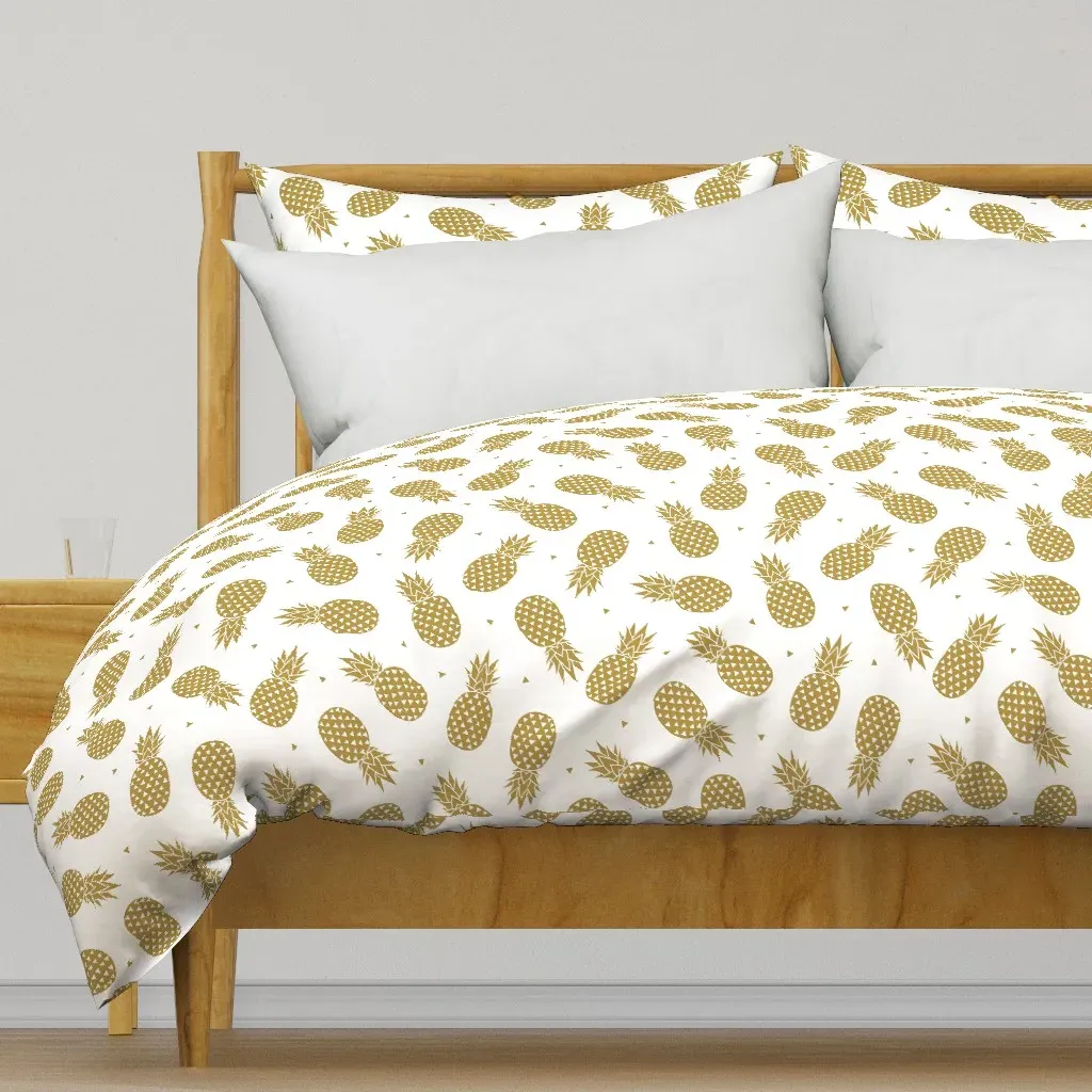 Pineapples Gold Duvet Cover product