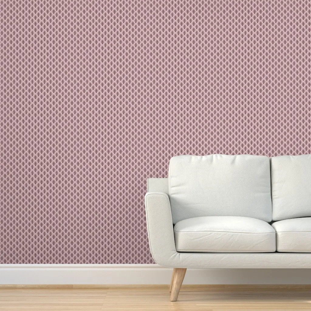 Pinecone Plum on Mauve Peel and Stick Wallpaper - Dusty Rose product