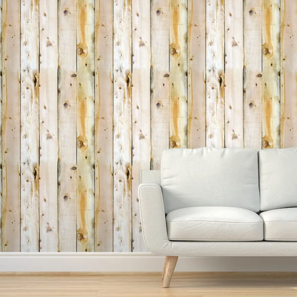 Pinewood Planks Peel and Stick Wallpaper - White Pine product