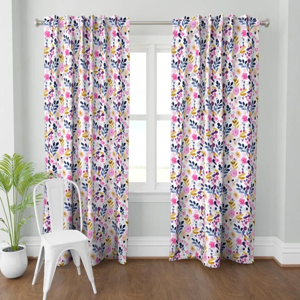 Pink Affair Flowers Curtain Panel - Pink product