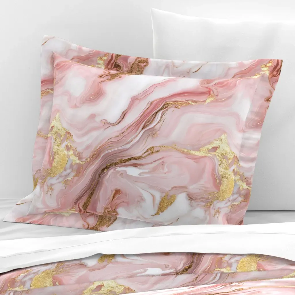 Pink Agate Standard Flanged Cushion Cover - Pink, Cotton Sateen product