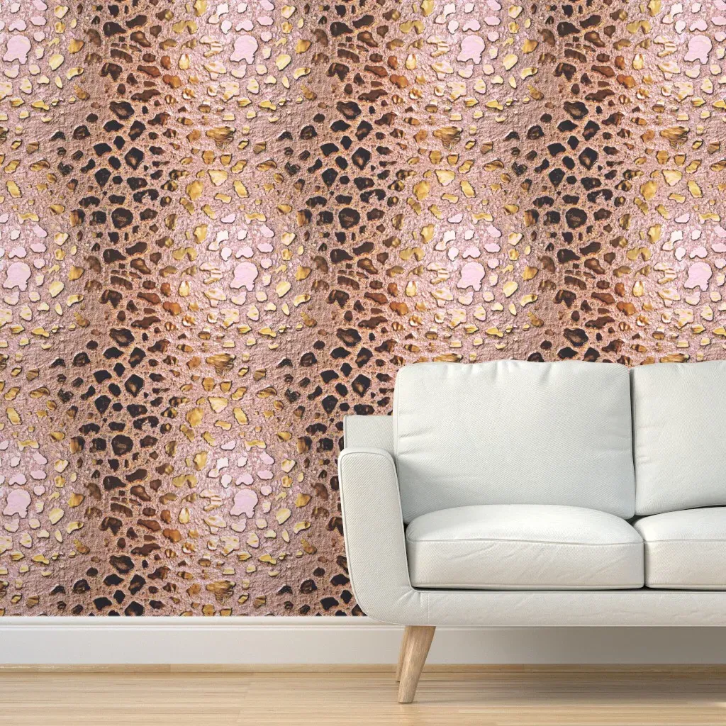 Pink and Gold Leopard Peel and Stick Wallpaper - Rose Gold product