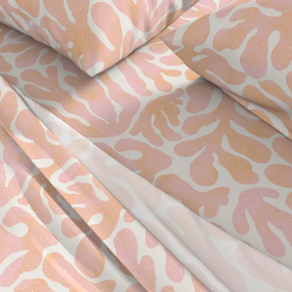 Pink And Orange Seaweed Jumbo Twin Sheet Set - Peach alternate view