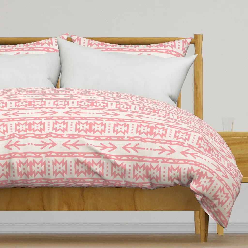 Pink Aztec On Linen Duvet Cover - Pink product