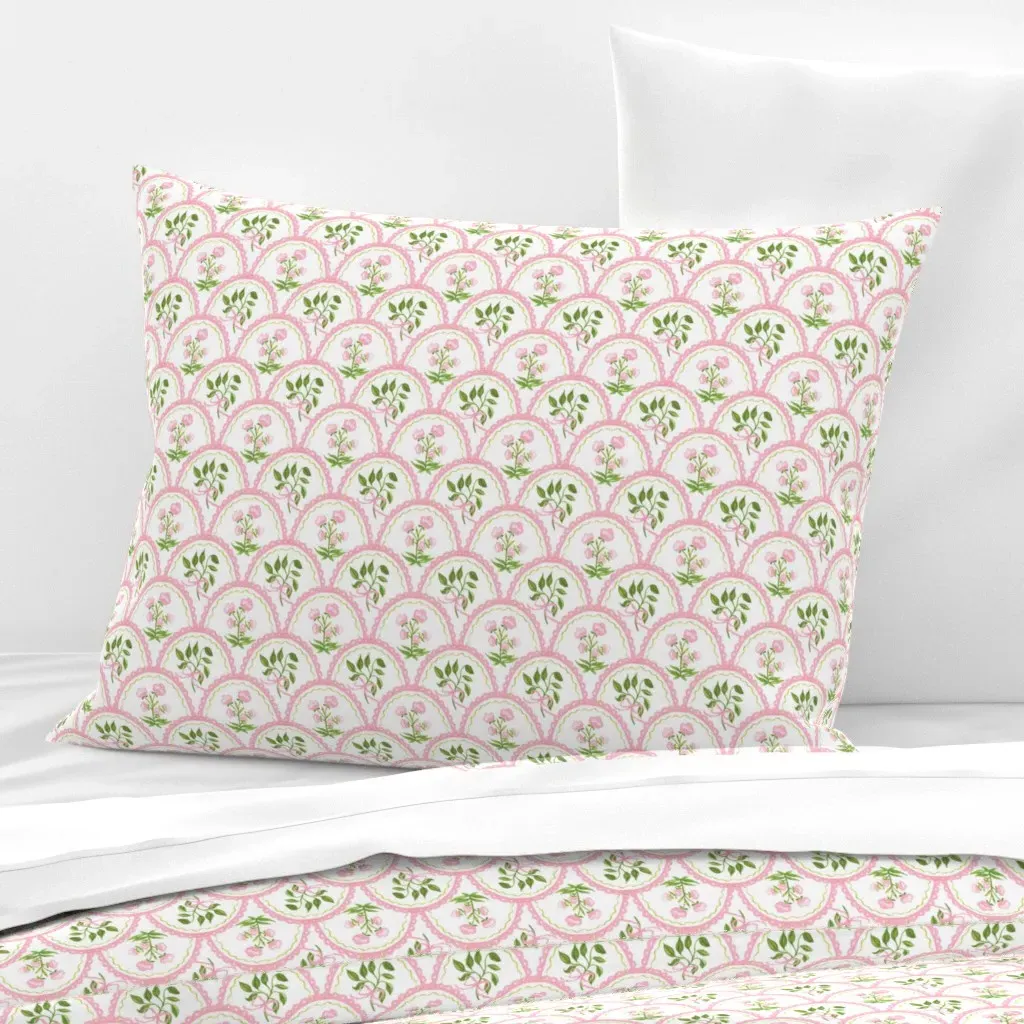 Pink Botanical Standard Knife Edge Cushion Cover - Pink, Cotton Sateen product