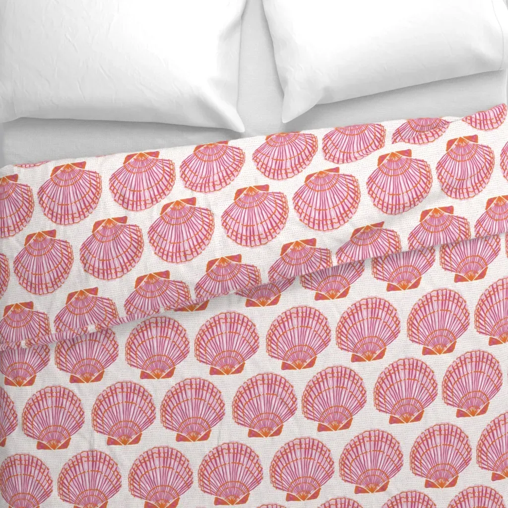 Pink Clams Jumbo Scale Duvet Cover - Pink alternate view