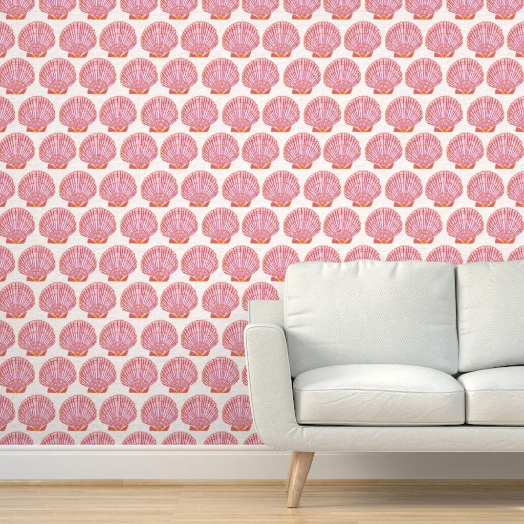 Pink Clams Jumbo Scale Peel and Stick Wallpaper - Pink product