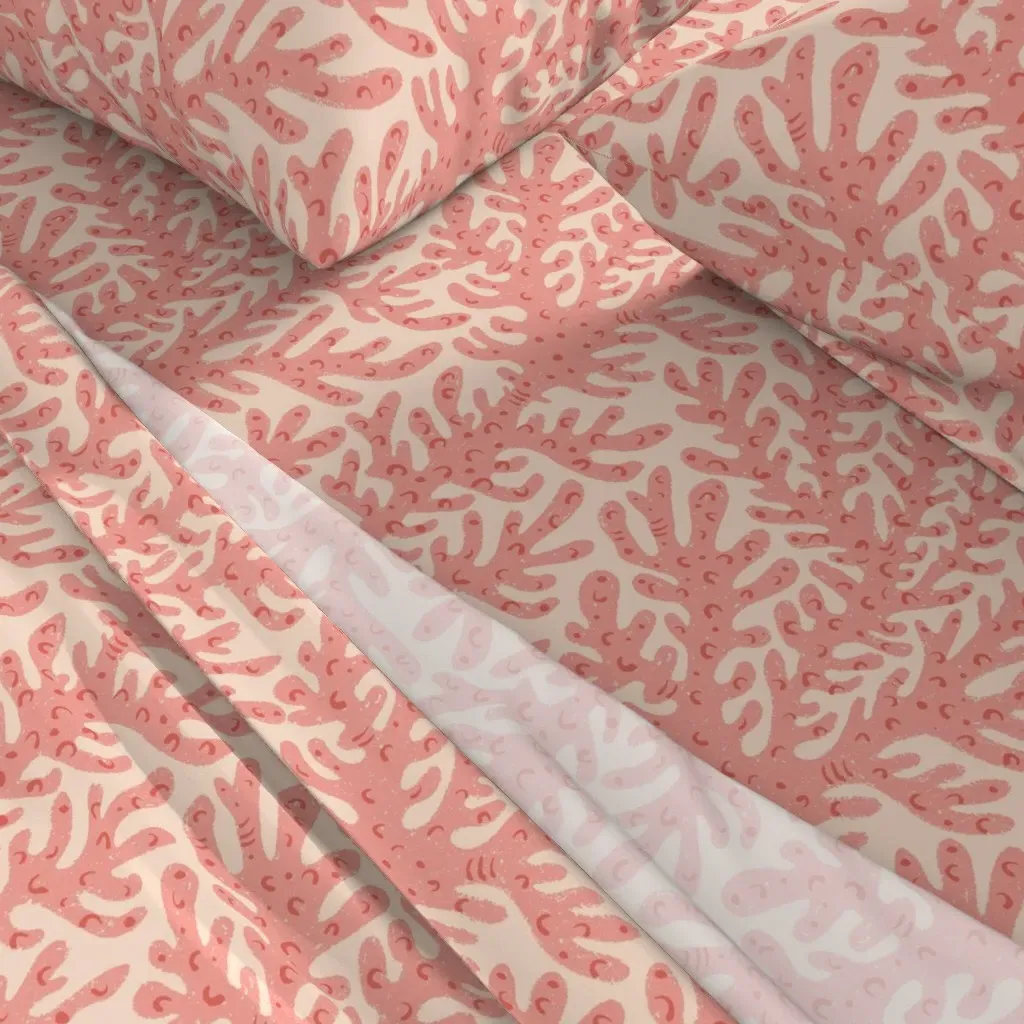 Pink Coral Reef Queen Sheet Set - Salmon alternate view