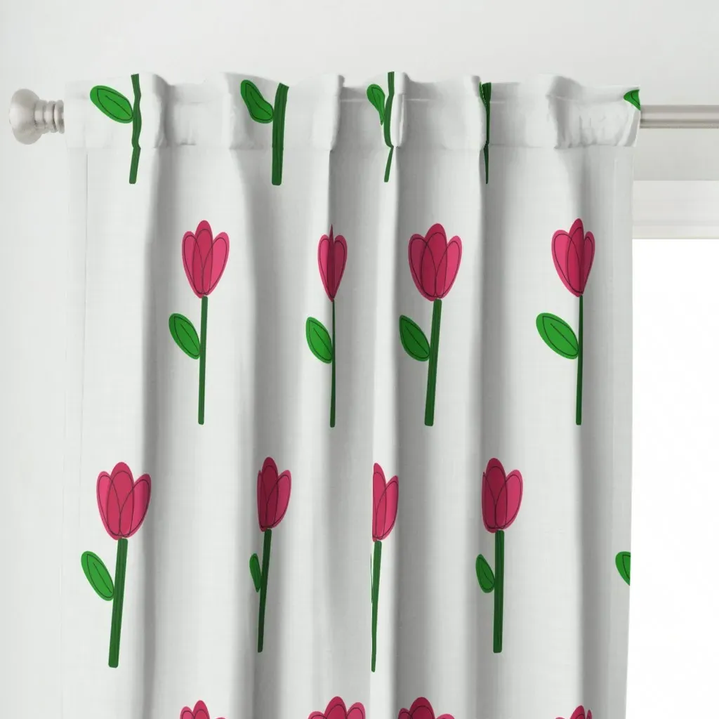 Pink Flower Extra Large Curtain Panel - Pink alternate view