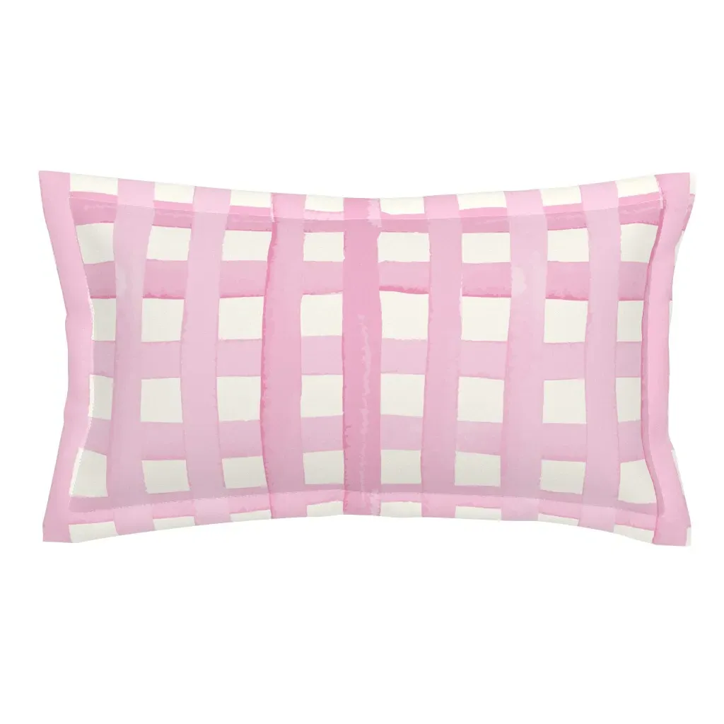 Pink Gingham King Pillow Sham - Pink product