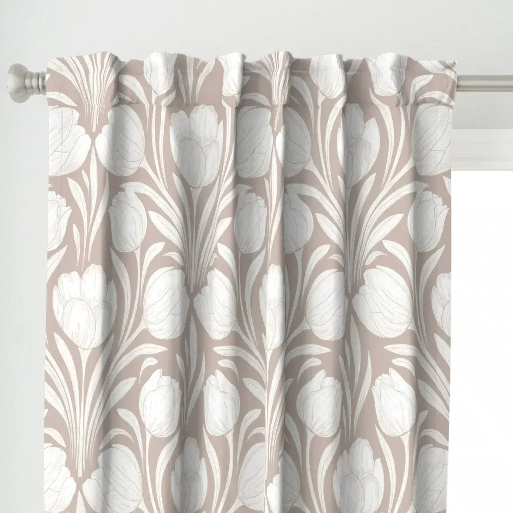 Pink Nude Tapestry Garden Curtain Panel - White alternate view