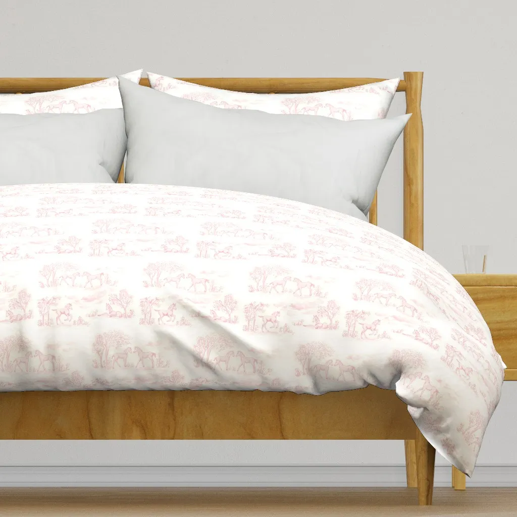 Pink Pony Toile Duvet Cover - Pink product