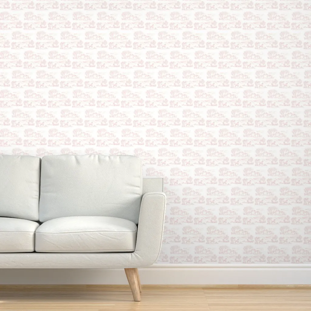 Pink Pony Toile Peel and Stick Wallpaper - White, Gray product