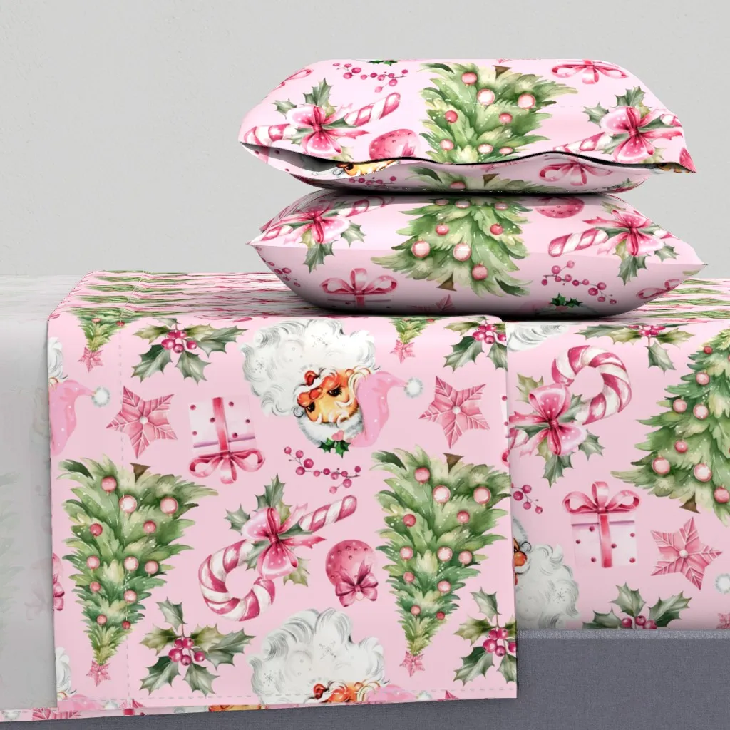 Pink Retro Watercolor Christmas Large Scale Full Sheet Set product