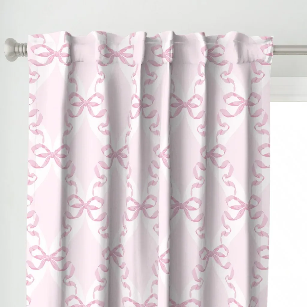 Pink Ribbons Curtain Panel - Pink alternate view