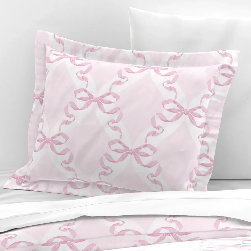 Pink Ribbons Standard Flanged Pillowcase - Pink, Cotton Sateen product