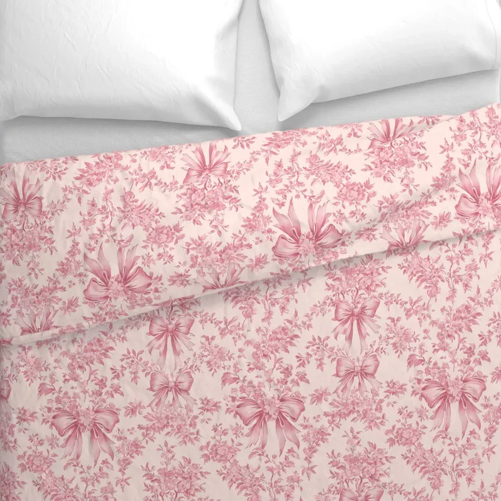 Pink Toile Coquette Duvet Cover - Pink alternate view
