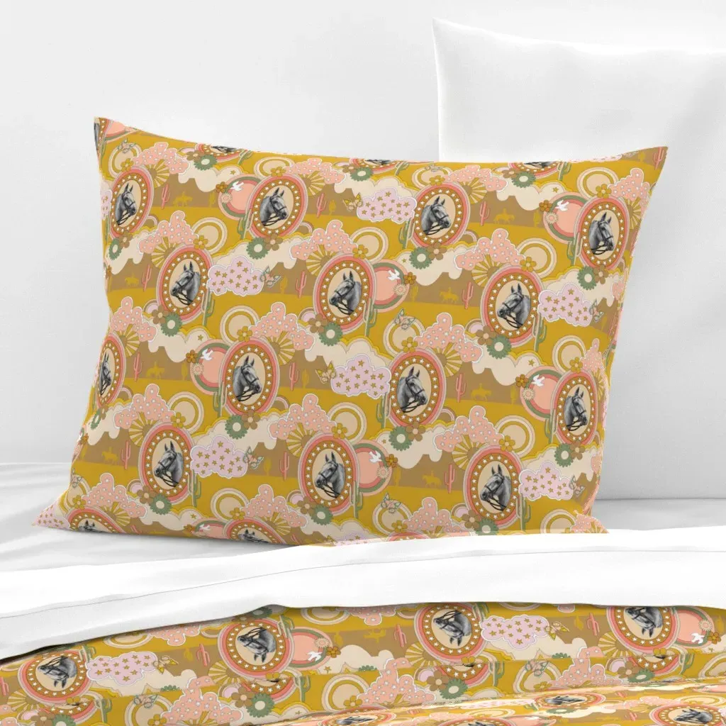 Pinto High Noon Standard Knife Edge Cushion - Mustard Yellow, Cotton Sateen product
