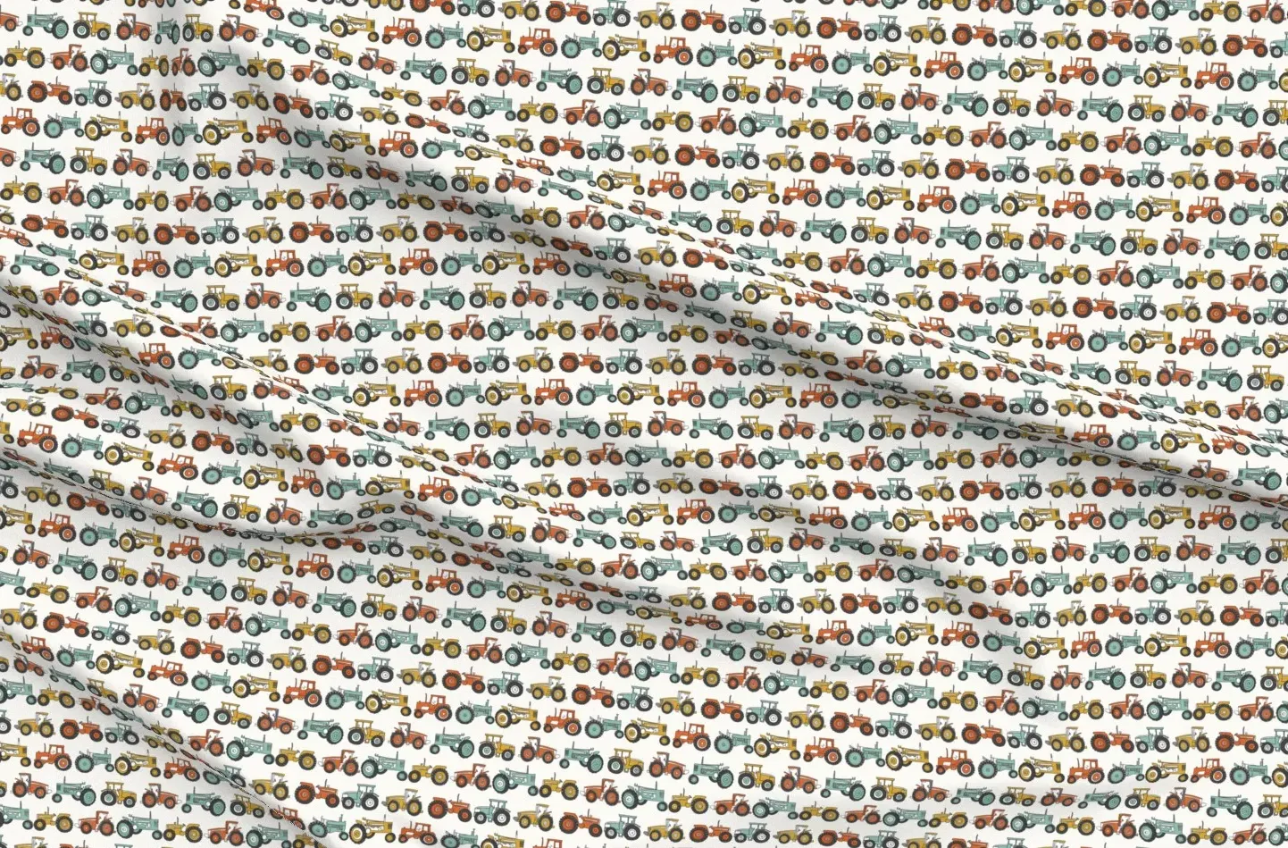 Pique Custom Printed Tractor Fabric Yardage - Teal product