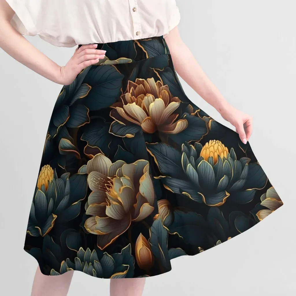 Pique Floral Gothic Motif Fabric by the Yard - Dark Teal alternate view