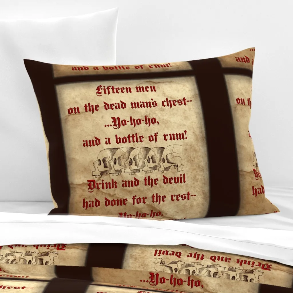 Pirate Dead Man's Chest Standard Pillow - Burgundy, Cotton Sateen product
