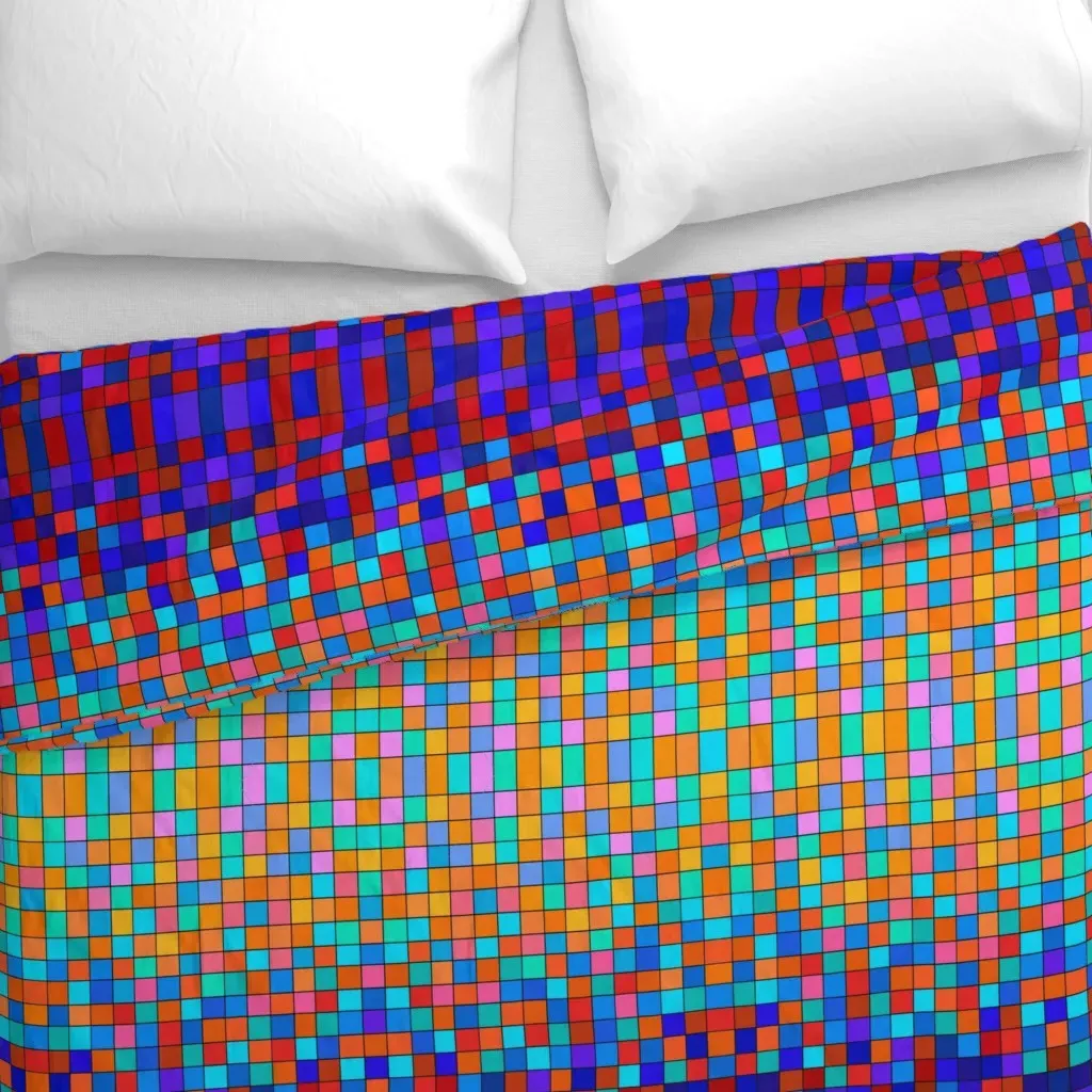 Pixelated Duvet Cover - Orange alternate view