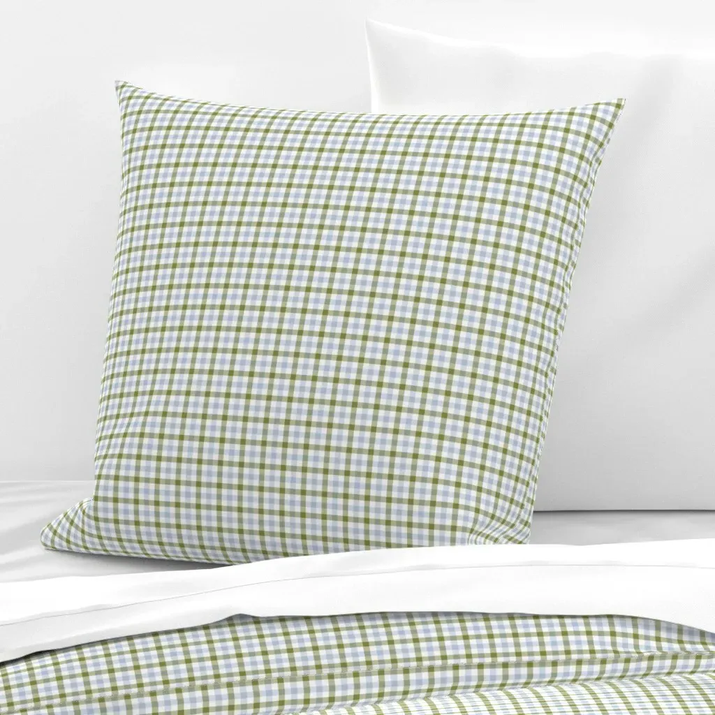Plaid Euro Pillow Sham - Sage Green, Blue product