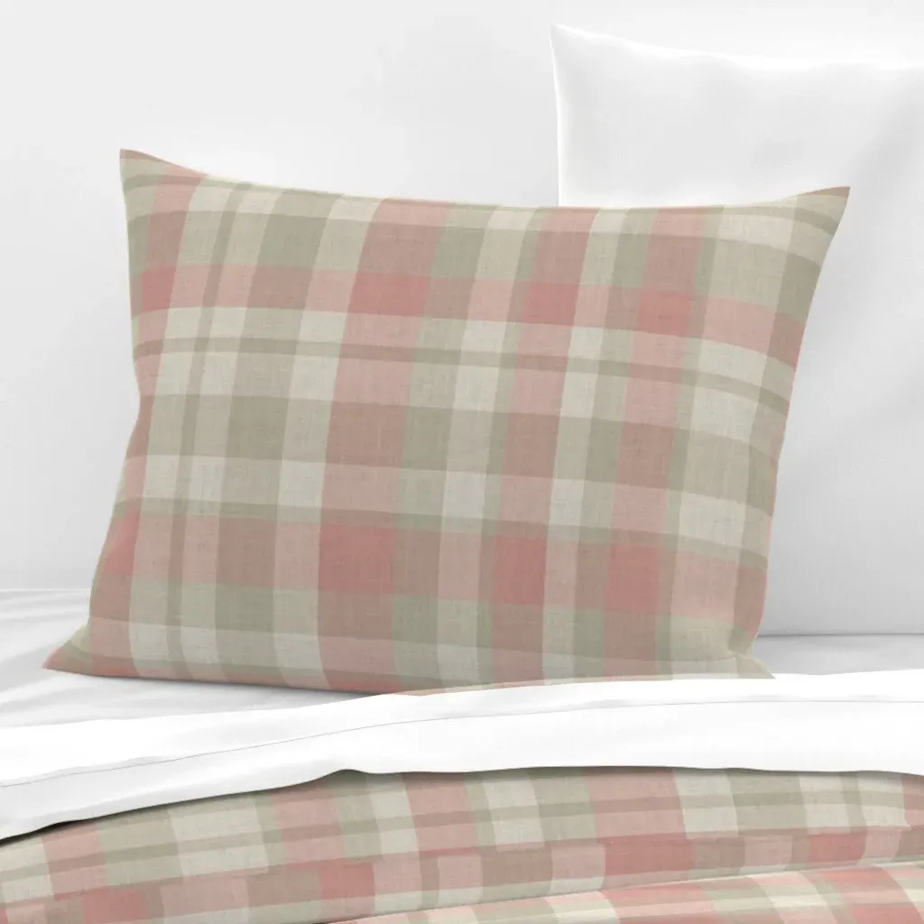 Plaid Knife Edge Standard Pillowcase - Rose, Cotton Sateen product