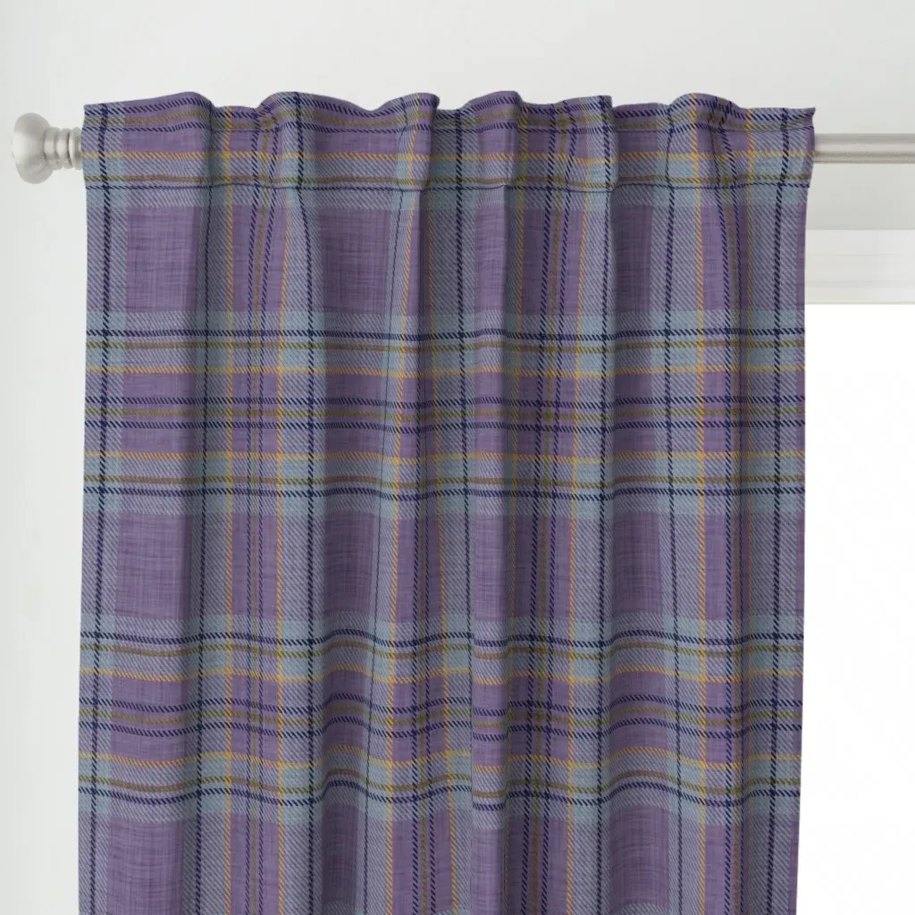 Plaid Preppy Curtain Panel - Lavender alternate view