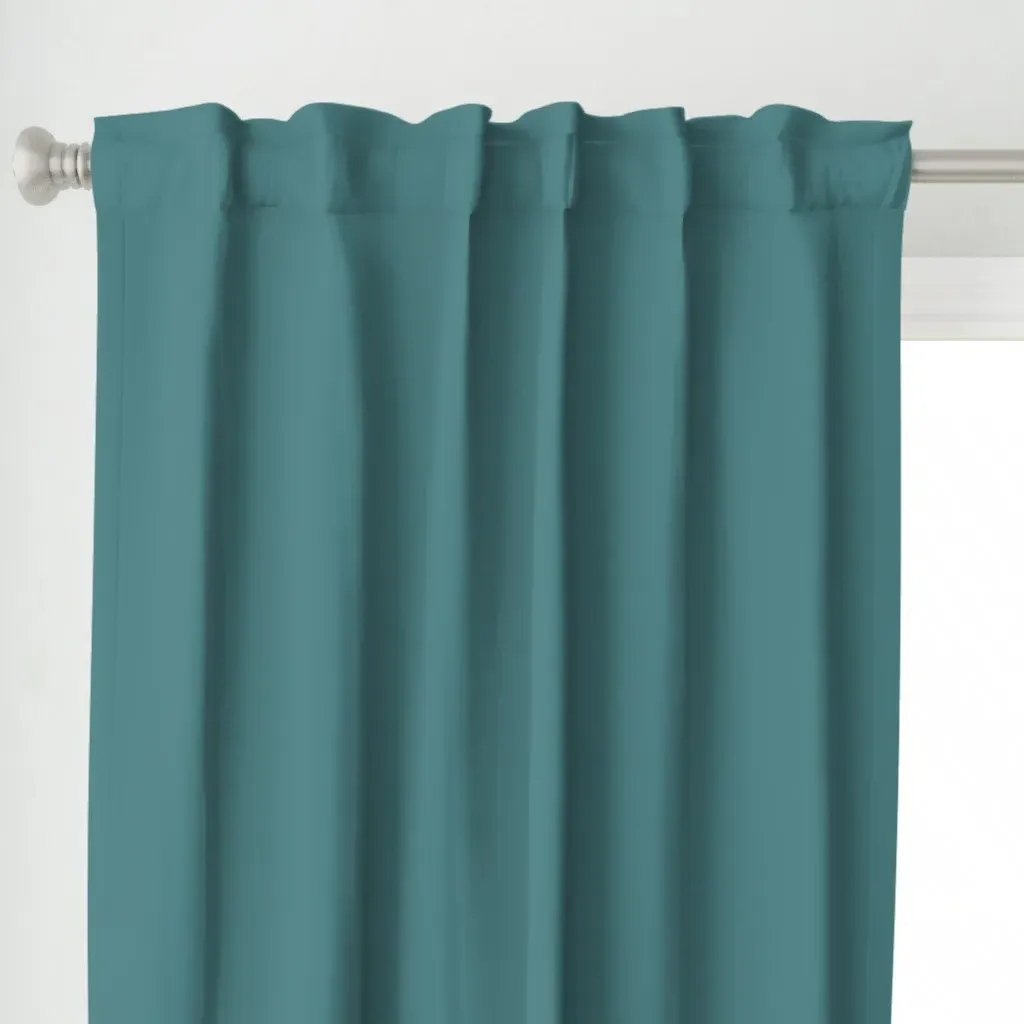 Plain Solid Curtain Panel - Teal alternate view