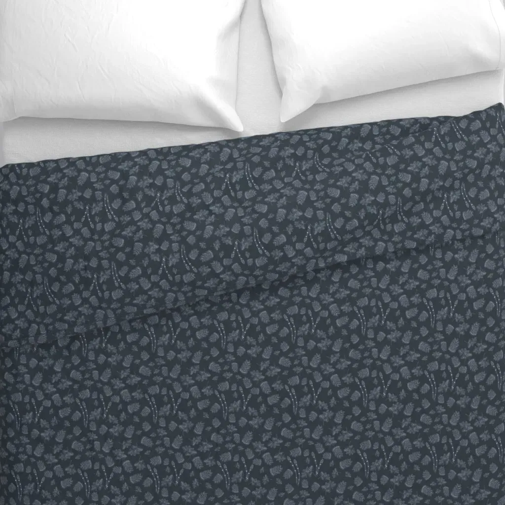 Plain Water Milfoil Duvet Cover - Light Gray alternate view