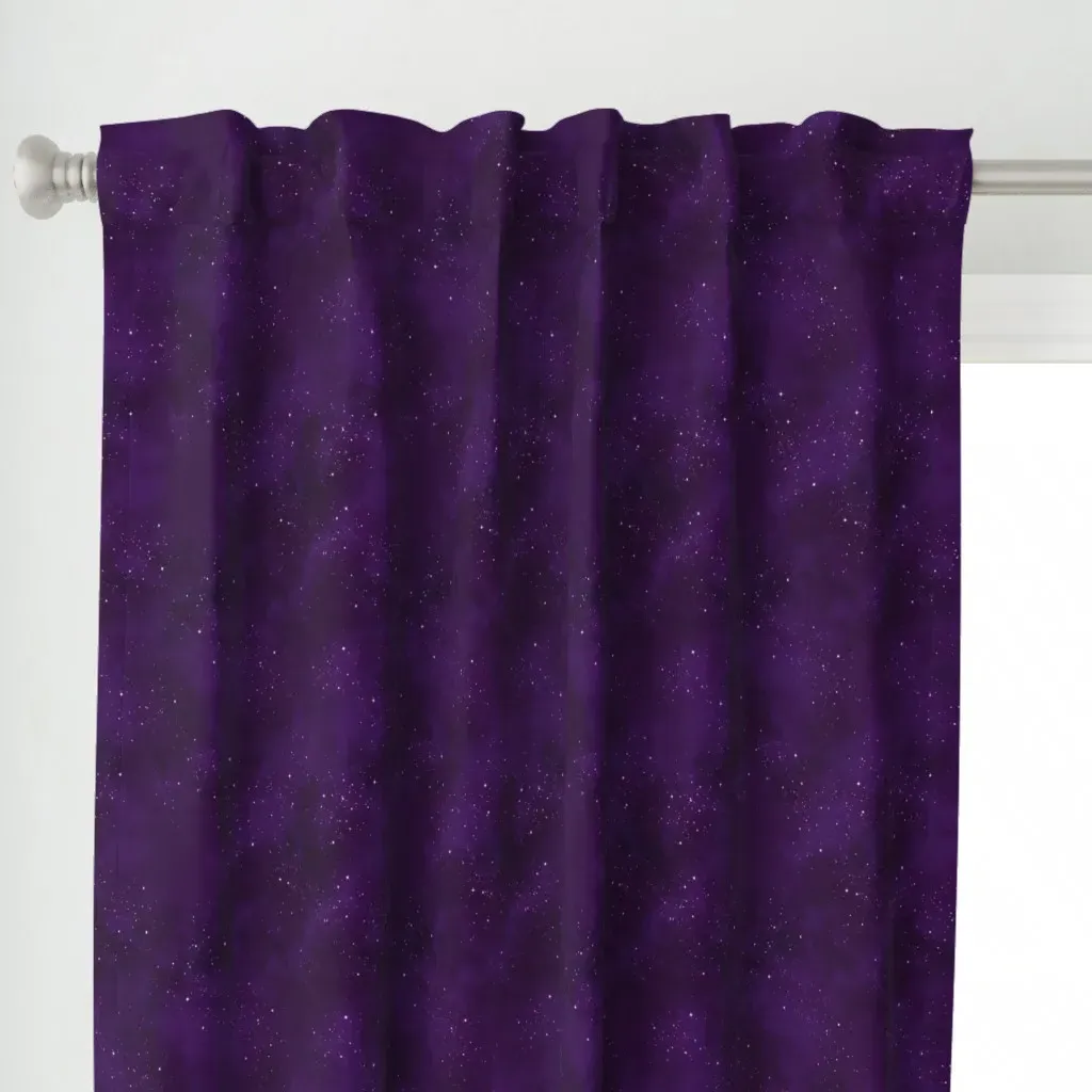 Platinum Planets Dark Curtain Panel - Purple alternate view