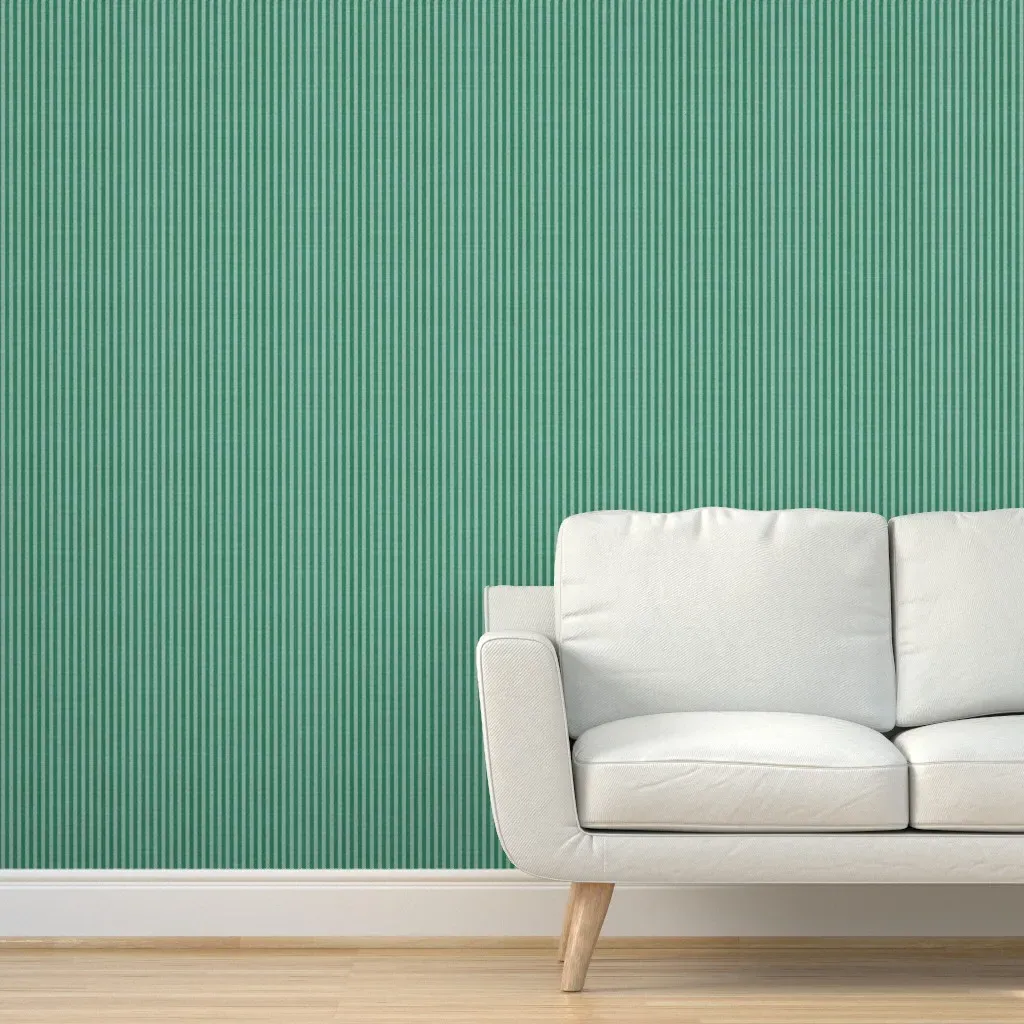 Playa Linen Stripe Peel and Stick Wallpaper - Green product