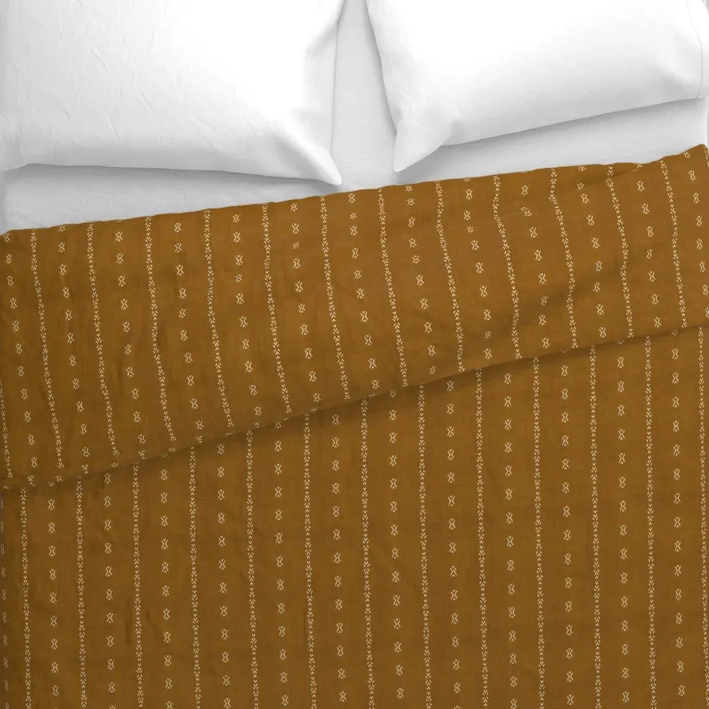 Playa Tribal Stripe Duvet Cover - Mustard Yellow alternate view