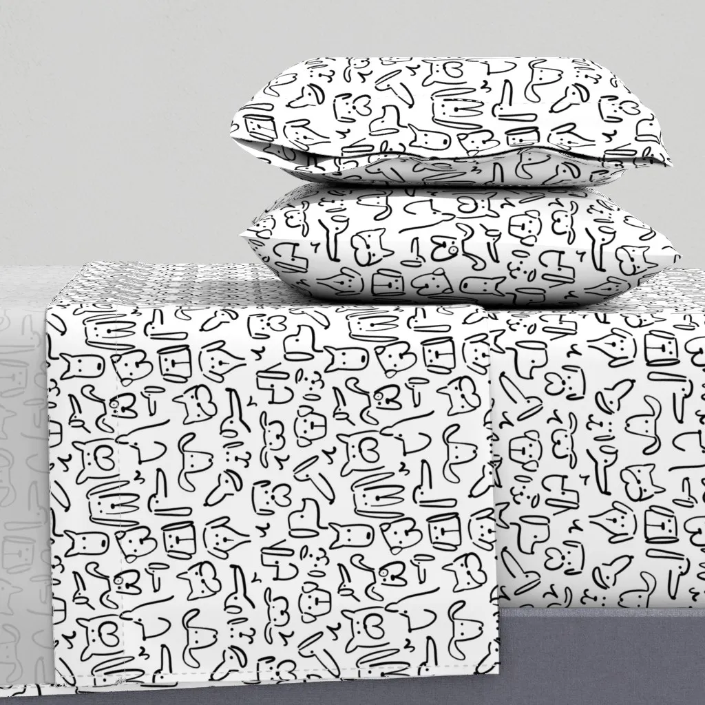 Playful Pups Twin Sheet Set - Black product