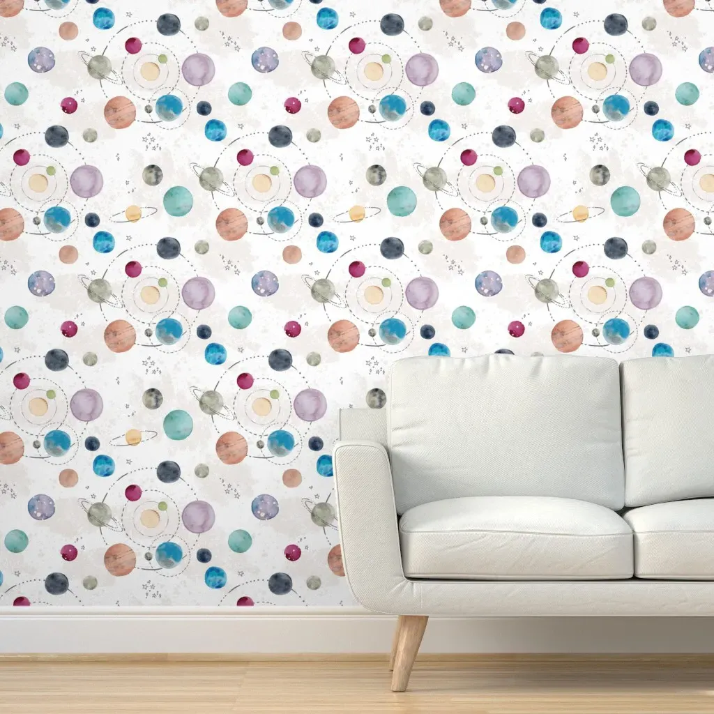 Playful Space Jumbo Peel and Stick Wallpaper - Off-White product