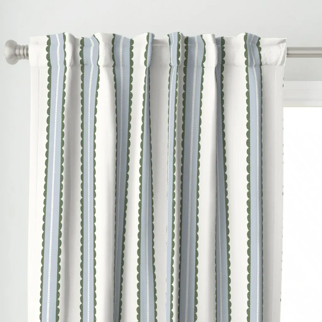 Playful Vertical Stripe Curtain Panel - Blue alternate view