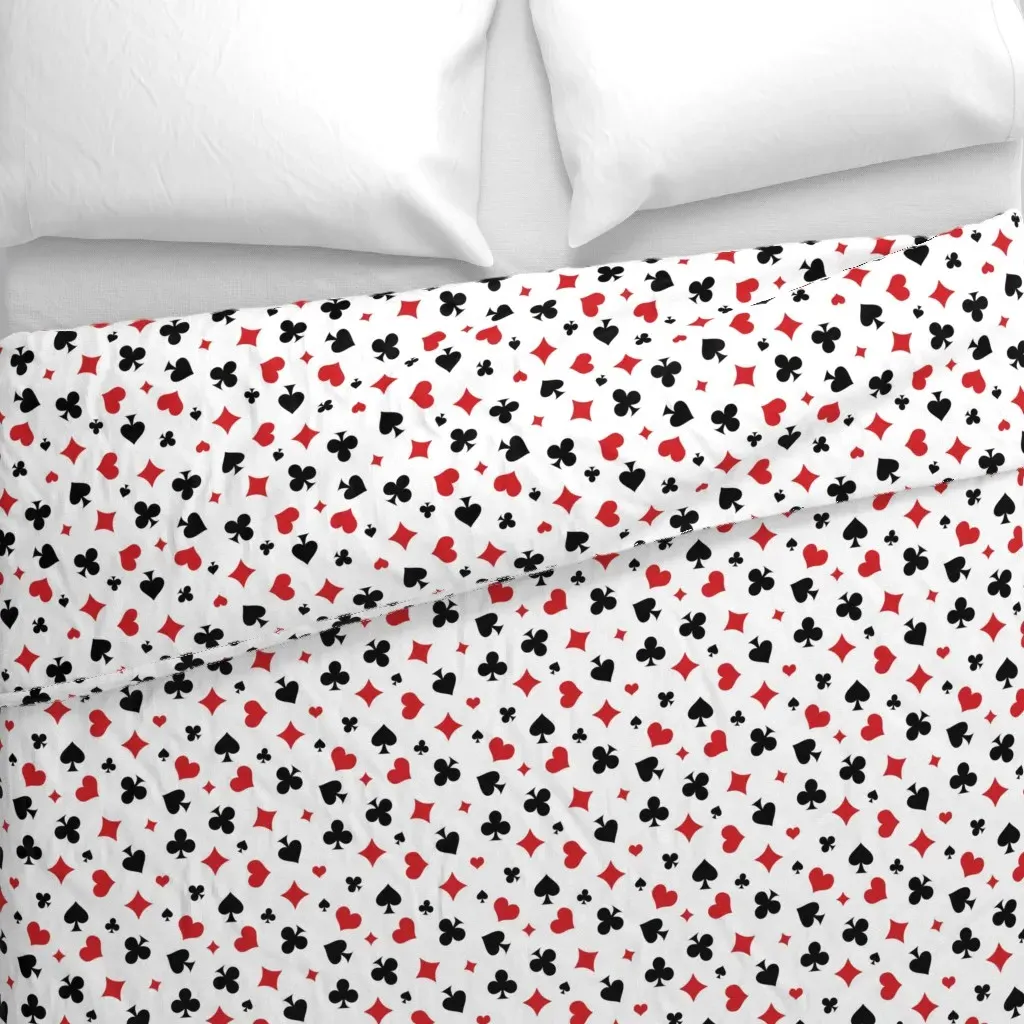 Playing Card Suits Duvet Cover - Black alternate view