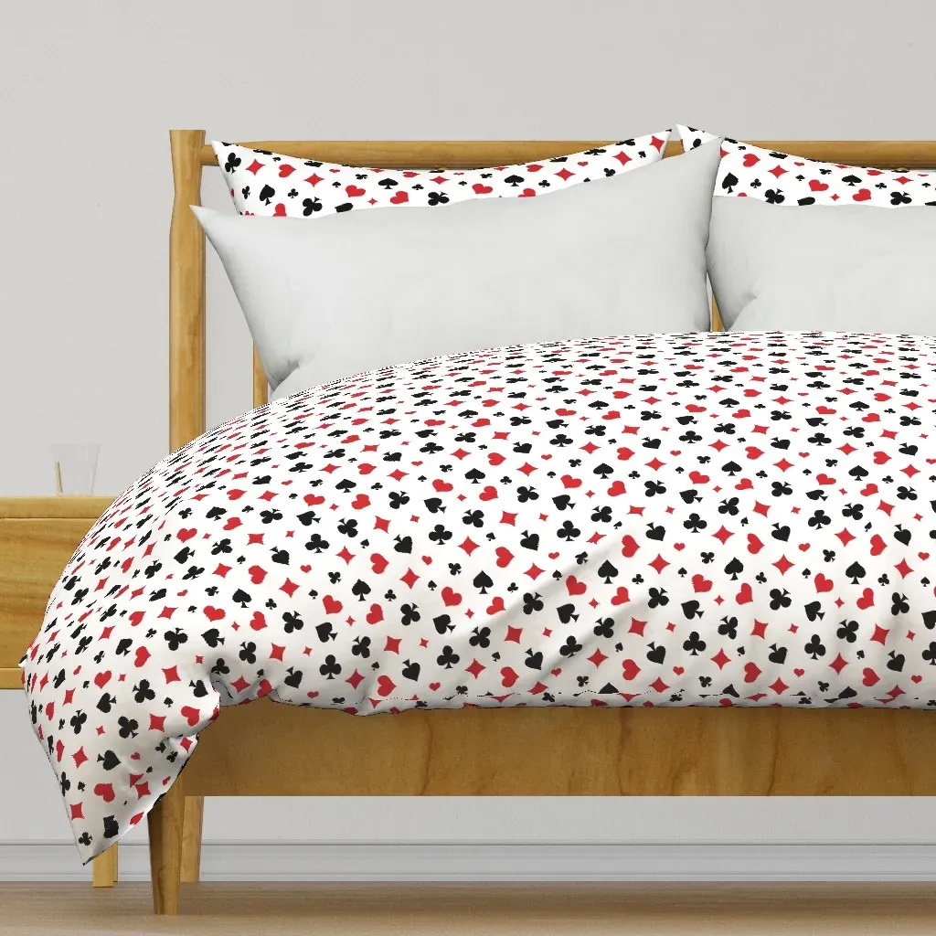 Playing Card Suits Duvet Cover - Black product