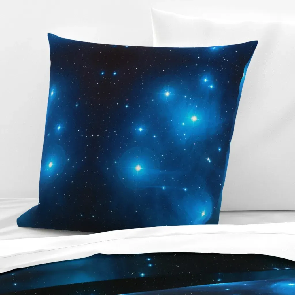 Pleiades Star Cluster Euro Pillow Sham - Blue product
